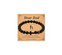 Todenb Father's Day Beaded Bracelets for Men Bonus Dad Natural Stone Beaded Bracelet for Dad, S, Stone, no gemstone