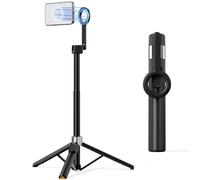TODI 60" Magnetic Tripod for iPhone,Mini Magnetic Selfie Stick Magnetic Selfie Stick Compatible with iPhone 12-17 Series with Metal Ring
