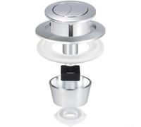 Todikaper Dual Flush Toilet Cistern Push Button Replacement With 20Mm 40Mm 50Mm 60Mm Aperture, ABS Construction For Fluidmaster PRO550UK And Skylo Valve Models (Chrome+Ring)