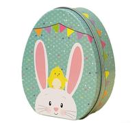 Todikaper Easter Decoration Bunny Egg Shaped Tin Box Candy Storage Container for Children Festive 12 * 9 * 5cm(F)