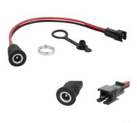 Todikaper For Electric Scooter DC 2.1mm Charging Port Set, 5.5x2.1mm Female Panel Mount Connector with Waterproof Dust Shield, Flexible ABS for Power Cable for Balance Bike Charging Hole
