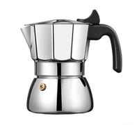 Todikaper Italian Stovetop Espresso Coffee Maker, Stainless Steel Moka Pot with Even Heat Distribution for Gas and Induction Hobs, for Kitchen and Outdoor Camping, Silver(150ML)