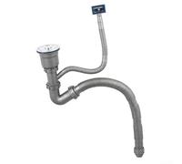 Todikaper Stainless Steel Sink Trap Kit Flexible Waste Pipe(50 V Double)