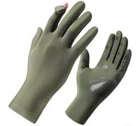 Todikaper Summer Cycling Gloves UPF50+ Breathable Ice Silk(Army Green)