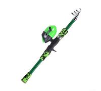 Todikaper Telescoping Kids Fishing Rod and Reel Set Perfect Starter Kit for Young Fishermen Includes Assorted Lure Accessories (Green (set of 2))