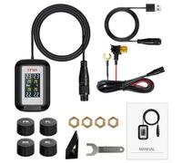 Todikaper Wireless TPMS Tire Pressure Monitor System, IP67 Waterproof External Sensors & 12V USB Power for Car SUV Truck