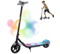 TODIMART Kids Electric Scooter, 10km Range, 6.5" Ultra Light Electric Scooter for Kids Age 8-12 with Colourful Ambient Lighting, Electronic Brake, 3 Speed Mode, Max Speed 16KM/H
