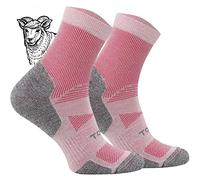 TODO BP Light Thin Merino Wool Hiking Socks Men Women Trekking Socks Breathable Antibacterial Functional Socks Outdoor, Quarter - Pink, 35-38