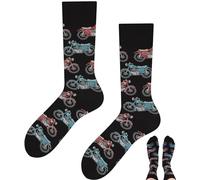TODO Colours Funny Socks with Motif - Multicoloured, Colourful, Crazy for the Joy of Life, motorcycle socks, 39-42