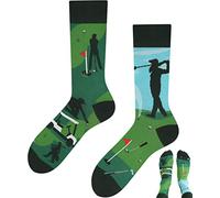 TODO Colours Mismatched Crazy Fun Socks with Motif Mens and Womens - Full of Colors (5.5-8.5, Golf)