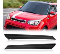 TODO Exterior Molding Pair Gloss Black Windshield Pillar Trim Compatible with 2014-2018 Kia Soul Replace 86170-B2000 86180-B2000 (Driver Left/Passenger Right Side)