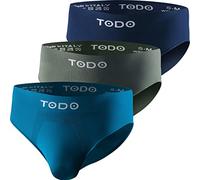 TODO Men's Unterhosen Slips Herren-Oeko-tex Standard 100 Zertifizierte Briefs, Pack of 3-1 x navy blue, 1 x khaki, 1 x turquoise, XXL