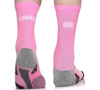 TODO Women's Power Girl Running Socks, Crew, Anti-Bubble Padding, DryTex, Marathon, Trail, Jogging, With Pink