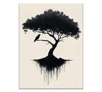 TODOAA Abstract Painting Modern Canvas Wall Art Natural Graffiti Tree Pattern Living room, Bedroom Posters for Boy's Room Man Cave Home Decor Picture Poster-20x30cm Unframed