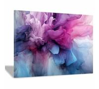 TODOAA Abstract Wall Art Black and White Paintings Colorful Fluid Mural Canvas decoration for Bathroom - Artwork Decor for Living Room Bedroom Kitchen(purple)-30x40cm Framed