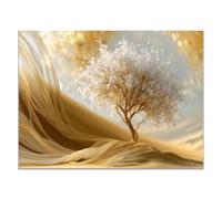 TODOAA Canvas Wall Art Tree Painting Modern Wall Decoration White Flowering Tree Minimalist Artwork for Living Room Bedroom Home Office Decoration(White 6)-20x30cm Unframed