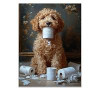 TODOAA Canvas Wall Art Wildlife lion Picture Fun Bathroom Animals Paintings Canvas- Farmhouse Art Prints- Animal Nursery Wall Prints Poster for Living room(white)-80x120cm Unframed