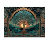 TODOAA Forest Landscape Abstract Canvas Wall Art Natural Tree Artwork Modern for Living Room Colorful of Oil Paintings Landscape Canvas Prints Tree Artwork(Green 88)-80x120cm Unframed