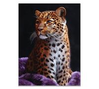TODOAA Funny Animal Wall Art Print Poster Cute Modern Leopard Canvas Prints Painting Pictures - for Living Room Bedroom -Kitchen Home and Office Wall Decor(Brown 15)-20x30cm Unframed