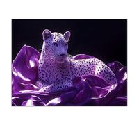 TODOAA Funny Bathroom Wall Art Abstract Leopard Mural Vintage animal Artwork Prints, Abstract Styles Wall Decor for Living Room, Bedroom, Kids room Decor(Purple 8)-20x30cm Unframed