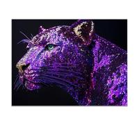 TODOAA Funny Bathroom Wall Decor Abstract Graffiti Leopard Modern Abstract Posters for Room Aesthetic Poster Canvas Prints Toilet Picture Artwork Home Decor(purple)-40x60cm Unframed
