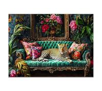 TODOAA Funny Bathroom Wall Decor Sofa Leopard Flowers Modern Abstract Posters for Room Aesthetic Poster Canvas Prints Toilet Picture Artwork Home Decor(Brown 9)-60x90cm Unframed