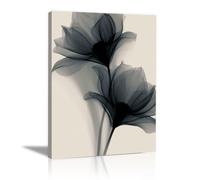 TODOAA Large Canvas Prints Modern Black White Artwork Black and White Abstract Picture Poster Wall Art -for Living Room Bedroom Bathroom Wall Decor, Modern Artwork-20x30cm Framed