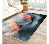 TODOAA Modern Abstract Area Rugs Abstract Beautiful Floral Washable Living Room Rug Non-slip Soft Carpet Short Pile, for Bedroom Home Office Dining Room Kitchen(Pink 9)-90x120cm