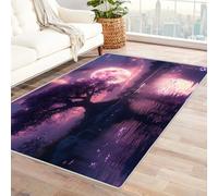 TODOAA Modern Abstract Area Rugs Vintage Colorful Tree carpet Washable Living Room Rug Non-slip Soft Carpet Short Pile, for Bedroom Home Office Dining Room Kitchen(Purple 29)-210x300cm