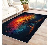 TODOAA Modern Abstract Rugs Living Room Natural colored trees rug Mat For Bedroom Large Area Rug, girl Room, Hallway, Kitchen, Extra Large Size Short Pile Carpet(Red 55)-180x240cm