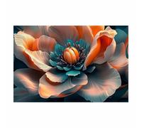 TODOAA Plant Wall Art Prints Modern Beautiful Flower Minimalist Decor Bohemian Artwork Canvas, Boho Wall Decor for Living Room Bathroom Office(Orange)-80x120cm Unframed