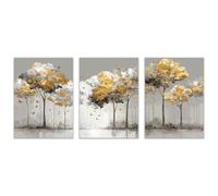 TODOAA Set of 3 Tree of Life Canvas Wall Art Decor Autumn Lake Trees Scenery Watercolor Scenery Picture Poster Paintings for Bathroom Living Room Kitchen Home Decorations(grey)-60x80cmx3 Unframed