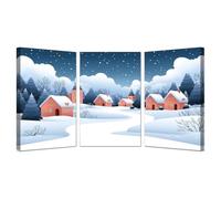 TODOAA Set of 3 Winter Nature Canvas Print Wall Art Natural Mountain Tree Forest Snow Modern Art Rustic Scenic Colorful Multicolor for Living Room, Bedroom, Office(blue)-60x80cmx3 Framed