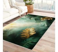 TODOAA Traditional Oriental Area Rugs for Living Room Natural Golden Plant Leaves Soft Vintage Large Non Slip Rug, Dining Room Washable, Bedroom Kitchen Floor Carpet(Green 13)-150x240cm