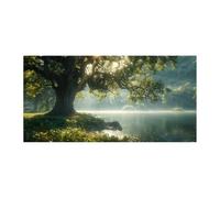 TODOAA Tree of Life Abstract Painting Natural Large Tree Pictures Large Canvas Wall Art Picture Painting Poster, Modern Artwork for Home Office Bedroom decor(green)-60x120cm Unframed