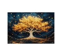 TODOAA Tree of Life Canvas Print Wall Art Painting Golden Leaf Tree Painting Poster Decor for Living Room -Bathroom Bedroom Home Kitchen Decoration Artwork(Gold 9)-80x120cm Unframed