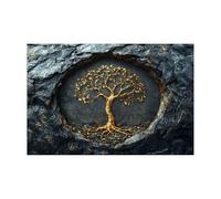 TODOAA Tree of Life Canvas Print Wall Art Painting Golden Tree Of Life Decor for Living Room Bathroom Bedroom Home Kitchen Decorations Artwork(Gold 7)-60x90cm Unframed