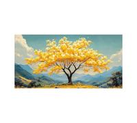 TODOAA Tree of Life Landscape Abstract Canvas Wall Art Nature Golden Tree Pictures Modern Poster for Living Room Paintings scenery Canvas Prints Artwork(Yellow)-60x120cm Unframed