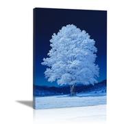 TODOAA Tree of Life Wall Art White Flowering Tree Wall Decor for Living Room Modern Home Decor Blossoms Flower Painting Poster Aesthetic Artwork Decoration(White 10)-80x120cm Framed