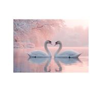 TODOAA Winter Nature Canvas Print Wall Art Nature Winter Sunset Animals Forest Snow Modern Art Rustic Scenic Colorful Multicolor for Living Room, Bedroom, Office(Pink)-60x90cm Unframed
