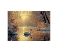 TODOAA Winter Nature Canvas Print Wall Art Nature Winter Sunset Animals Forest Snow Modern Art Rustic Scenic Colorful Multicolor for Living Room, Bedroom, Office(orange)-30x40cm Unframed