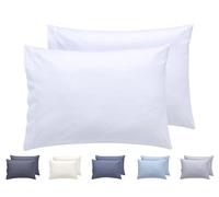 Todocama 2 Pack Microfibre Super Soft Hypoallergenic Pillowcases (50 x 70 cm) White
