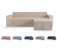 Todocama Diamond Quilted Sofa Slipcover Breathable Easy Clean Sofa Cover (Sand Beige, Straight Chaise Longue 240cm)