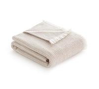 Todocama - Extra Soft Cotton Blanket with GOFR Design, Multipurpose Four Seasons Bedspread for Sofa, Bed, Decorative Cover and Throw, (Sand Beige, 120 x 180 cm)
