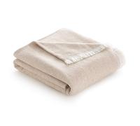 Todocama - Extra Soft Cotton Blanket with Stripes Design, Four Seasons Multipurpose Bedspread for Sofa, Bed, Decorative Cover and Throw, (Sand Beige, 120 x 180 cm)