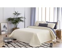 Todocama Fine quilt with rhombus design, for spring, summer, autumn and winter. 100% extra soft microfibre. Multi-purpose bed cover. 80/90 bed - 180 x 260 cm. Beige