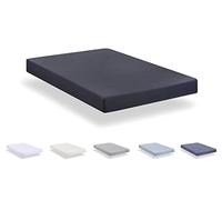 Todocama - Fitted sheet in extra soft brushed microfibre. (Bed 120 x 190/200 cm, Dark Grey)