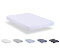Todocama - Fitted sheet in extra soft brushed microfibre. (Bed 150 x 190/200 cm, White)
