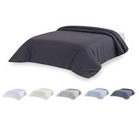 Todocama Microfibre Duvet Cover for Extra Soft Touch Duvet (Dark Grey - Bed 160/180-240 x 220 cm).