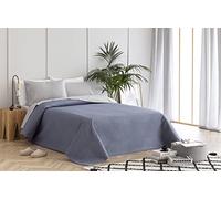Todocama Thin Bedspread with Rhombus Design for Spring, Summer, Autumn and Winter. 100% Extra Soft Microfibre. Multipurpose Bed Cover for Bed 105-200 x 260 cm Grey Blue